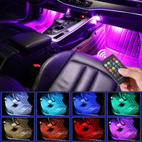 NISCARDA - Original LED Car Foot Light Ambient Lamp With USB Wireless Remote Music Control Multiple Modes Automotive Interior Decorative Lights
