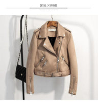 LUXURY AND ME - Original Slim Suede  Biker Jacket PU Coat