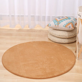 Solid Gray Living Room Carpet Round Chair Mat Anti-Slip Memory Foam Parlor Area Rug Kids Play Mat Yoga Bedroom Rug Floor Doormat