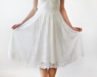 BLUSHFASHION - Original Floral Lace Midi Bridal Skirt 3030