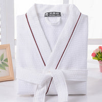 Waffle Cotton Bathrobe Men  Summer Women Nightgoen Sleepwear Ladies Blanket Towel Fleece Lovers Long Soft Robe Spring