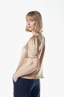 LE REUSSI - Original Champagne V-Neck Blouse