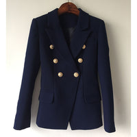 HAGEOFLY - Original Green Blue Yellow Black White Blazer Women Office Formal Double Breasted Buttons Blazer Women Blazers High Quality Drop Ship