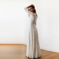 BLUSHFASHION - Original Bestseller Ivory Wrap Lace Wedding Dress #1124