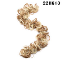 HAIRRO Synthetic Chignon Messy Scrunchies Elastic Band Hair Bun Straight Updo Hairpiece High Temperture Fiber Natural Fake Hair