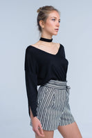 Q2 - Original Black Knit Sweater With Gold Lurex Detail