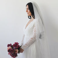 BLUSHFASHION - Original Dots Tulle Wedding Veil #4019