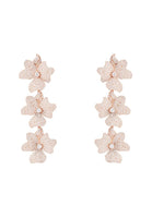 Original Jasmine Flower Triple Drop Earrings Rosegold