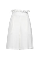 MENESTHO' - Original Modal White Overprinted High Waist Shorts