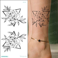 10 Pc Mandala Lotus Flower Tattoo Mehndi Henna Stickers for Hands Sexy Arab Tattoo Black Sketches Tattoo Designs Waterproof Body Art