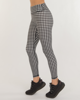 REBODY - Original Hybrid Fleece Houndstooth Print Leggings High Waist