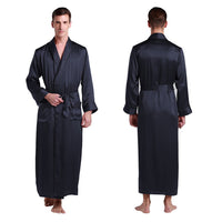 LILYSILK - Original 100 Silk Robe Sleepwear Kimono Men 22 Momme Contra Full Length Luxury Natural Men's Clothing Free Shipping