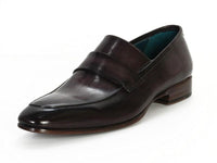 Paul Parkman Men's Loafer Black & Gray Hand-Painted Leather Upper With Leather Sole (ID#093-GRAY)