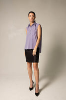 LE REUSSI - Original Italian Cotton Purple Sleeveless Shirt