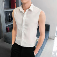 ERIC'S STORE - Original Summer Sleeveless Shirt Men Fashion 2024 Slim Fit Mens Casual Shirts Comfortable All Match Thin Men Shir