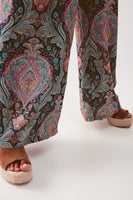 Q2 - Original Wide Leg Jumpsuit in Navy Paisley Print