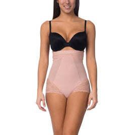 BODY BEAUTIFUL SHAPEWEAR - Original Power Mesh Hi Waist Shaping Brief Blush