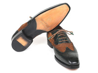 Paul Parkman Goodyear Welted Wingtip Oxfords Brown & Green (ID#9941-BWG)