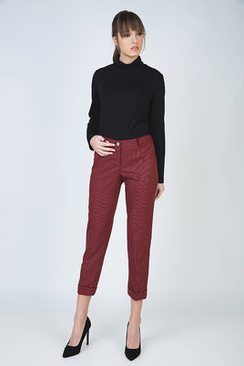CONQUISTA FASHION - Original Cropped Tapered Pants With Turn Ups
