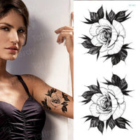 10 Pc Mandala Lotus Flower Tattoo Mehndi Henna Stickers for Hands Sexy Arab Tattoo Black Sketches Tattoo Designs Waterproof Body Art