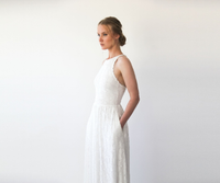 BLUSHFASHION - Original Halter Neckline  Wedding Dress With Pockets  #1221
