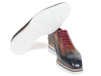 Paul Parkman Men's Smart Casual Wingtip Oxfords Multi-Color (ID#187-MIX-NVY)