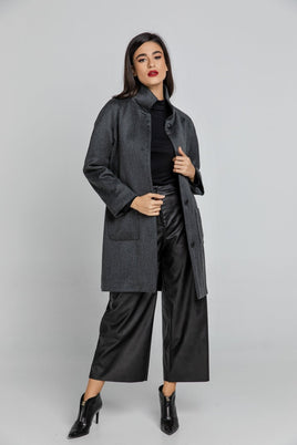 CONQUISTA FASHION - Original Wool Blend Dark Grey Coat