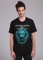 Mens Leohead Aqua on Black T-Shirt