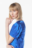 LE REUSSI - Original Shining V-Neck Blouse in Blue