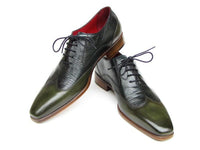 Paul Parkman Men's Wingtip Oxford Floater Leather Green (ID#023-GREEN)