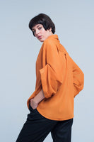 Mustard Oversized Shirt With Lurex Details