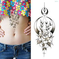 10 Pc Mandala Lotus Flower Tattoo Mehndi Henna Stickers for Hands Sexy Arab Tattoo Black Sketches Tattoo Designs Waterproof Body Art