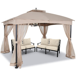 10x12 Outdoor Gazebo for Patios Canopy with Mosquito Netting for Lawn Garden Backyard