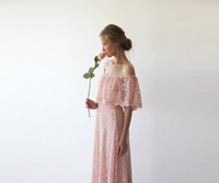 BLUSHFASHION - Original Ruffled Crinkle Off-Shoulder Pink Dress #1229