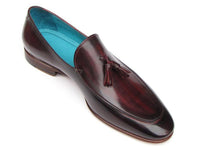 Paul Parkman Men's Tassel Loafer Black & Purple Shoes (ID#049-BLK-PURP)