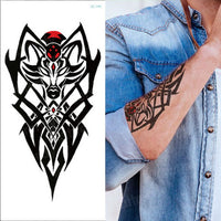 TATTRENDY - 10Pcs Temporary Tattoo Sticker for Men Shoulder Tattoos Black Sketches Tattoo Designs Shoulder Arm Sleeve Tattoo Fake Boys Body Art