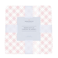 Primrose Pink Plaid Cotton Muslin Throw Blanket