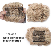 S-Noilite Synthetic LARGE Comb Clip in Curly Hair Extension Chignon Hair Pieces Women Updo Cover Hairpiece Extension Hair Bun