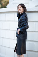 2KSTYLE - Original Faux Leather Midi Coat With Belt