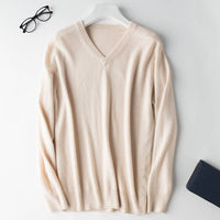 100% Real Cashmere Knitted Sweaters Men Vneck Pullovers 9Colors Standard Clothes Male Jumpers High Quality Man Sweater Knitwears