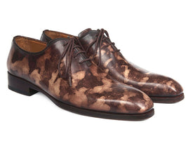 Paul Parkman Camouflage Hand-Painted Wholecut Oxfords Brown (ID#CM37BRW)