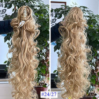 Synthetic Claw Clip Ponytail Luxury for Braiding 75cm 30" High Temperature Fiber Hairpieces Long Curly Hair Extensions for Women