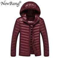 NewBang Brand 8XL 9XL 10XL 11XL Men Ultra Light Duck Down Jacket Lightweight Feather Hooded Coat Outwear Plus  Large Size