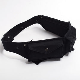 BLESSUME - Original Steampunk Belt Bag Waist Bag Black Utility Festival Hooping Hip Belt Sexy Burlesque Costume Accessory