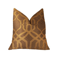 Portia  Gold and Brown Luxury Throw Pillow