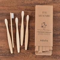 5Pcs Adults Soft Bristles Toothbrush Colorful Dental Eco Friendly Oral Care Bamboo Teeth Brushes Individual Package Toothbrush