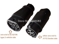 ZWET J1772 EV Adaptor Socket 32A Electric Vehicle Car EV Charger Connector Type 1 and Type2 Electric Vehicle Charging Adapte