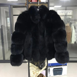 PINK JAVA OFFICIAL STORE - Original Pink Java QC19018 Women Coat Winter Fur Jacket Real Fox Fur Coats Natural Fur Jackets Long Sleeves Hot Sale Stand Collar