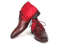 Paul Parkman Men's Chukka Boots Bordeaux Suede & Leather (ID#CK51-BRD)