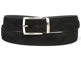 PAUL PARKMAN Men's Black Suede Belt (ID#B06-BLK)